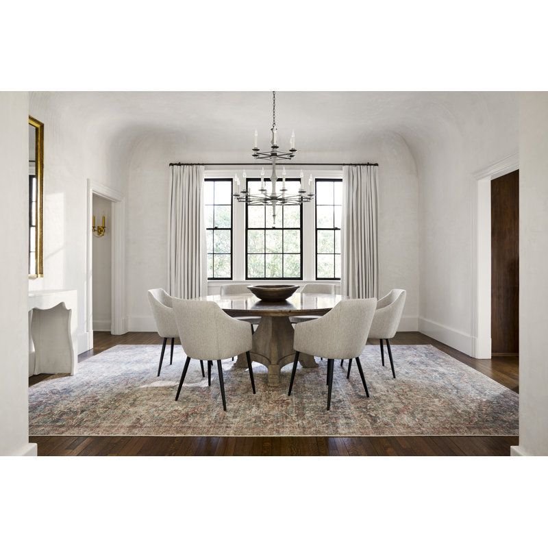Marlene Burgundy and Olive Vintage Rectangular Area Rug