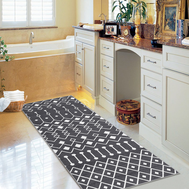 Lamayah Washable Geometric Rug, Runner 2' x 6'