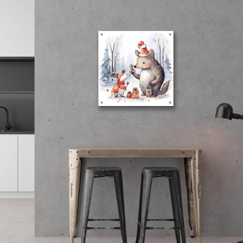 «A Présent For You» par The Golden Valley, art mural en verre acrylique, H 24 po x l 24 po x P 0,2 po