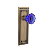 Mission Plate with Crystal Cobalt Door Knob