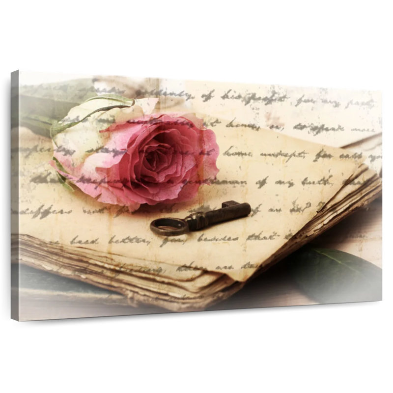 Hardie rose sur vieilles lettres, H 24 po x l 36 po