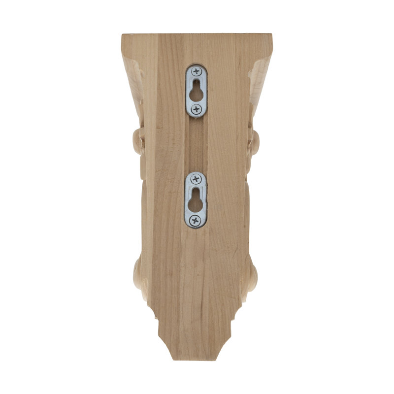 10" Hand Carved Alder Wood Acanthus Leaf Corbel