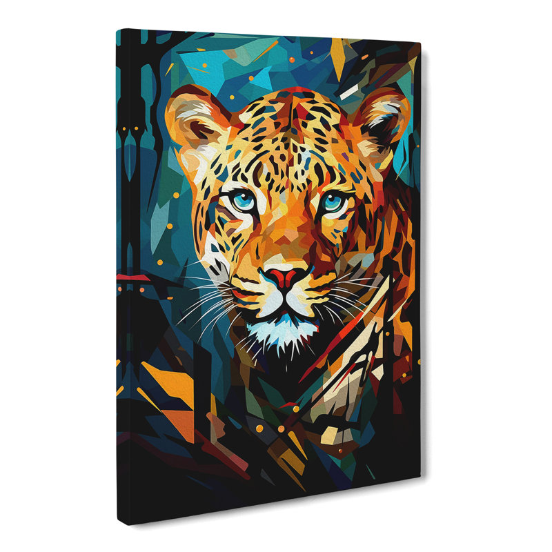 Leopard Cubism - No Frame Print, 60cm H x 40cm W x 3cm D