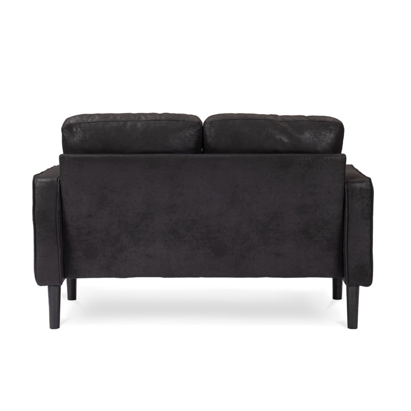 Baity Cushioned Loveseat Sofa, 2, Microsuede Black