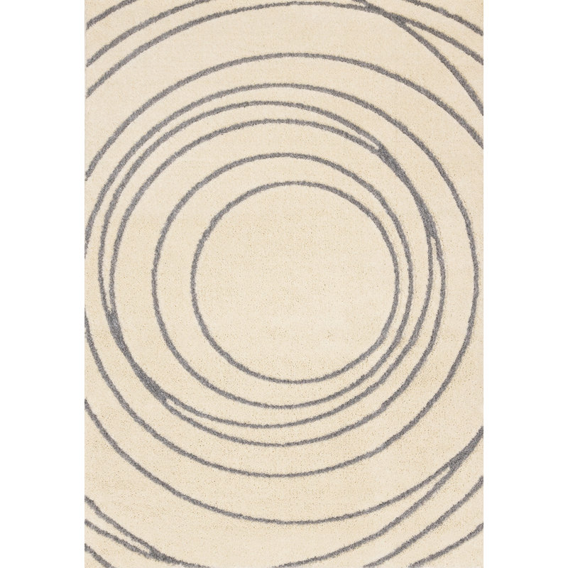 Tapis abstrait crème et gris 8 pi x 11 pi