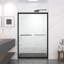 Cabine de douche à double cadre coulissant en aluminium de 44 à 48 po de largeur avec verre trempé chanfreiné de 8 mm, poignée anti-corrosion, poignée pour serviette et coulissante, installation réversible dans la salle de bain chanfreiné noir