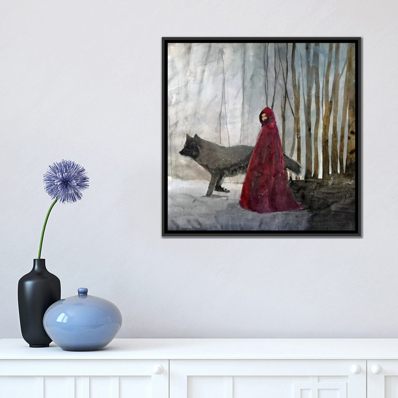 " Going To Grandmother's House " by Francis Ward, 18" H x 18" W x 1.5" D, No Mat, Black Framed Canvas