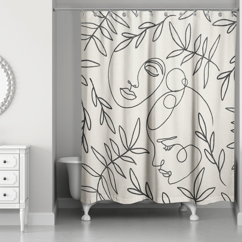 Rideau de douche simple Botanical faces