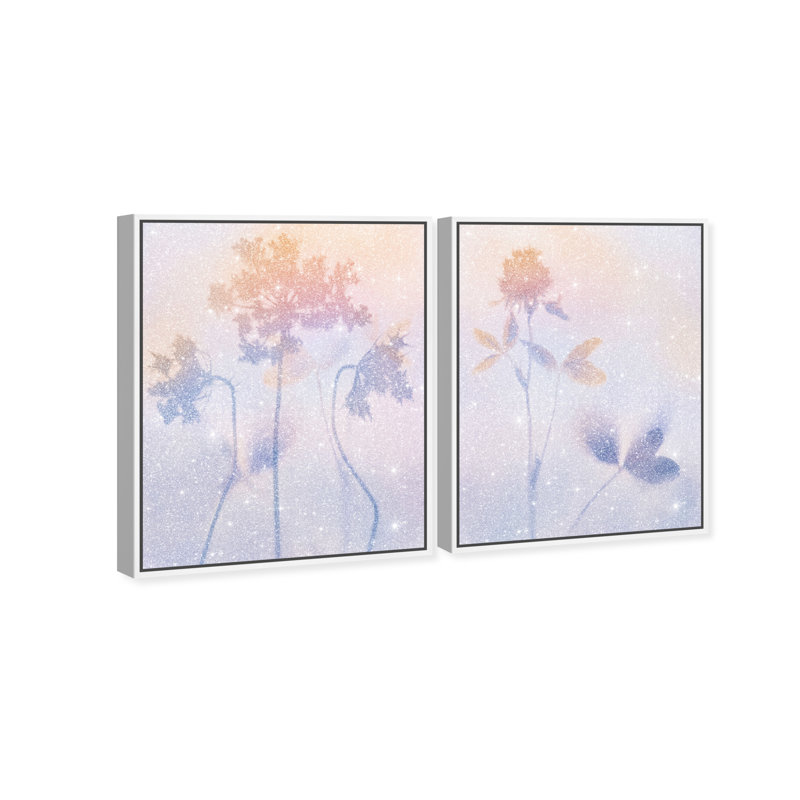 Lavender Shadows Set Set by Oliver Gal, 37"H x 46"W, White Floater Frame