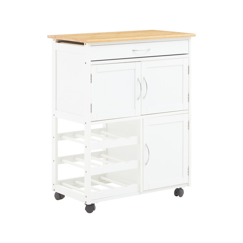 Fenn Solid Wood Top Kitchen Cart