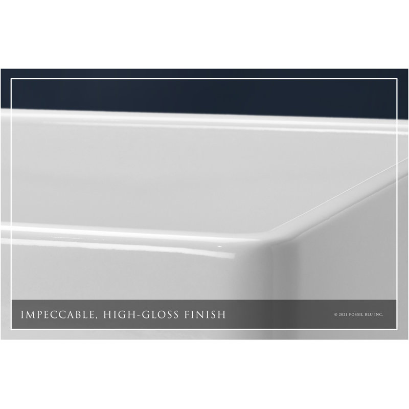 Luxury Solid Fireclay Farmhouse Sink, Brushed Brass Accessories