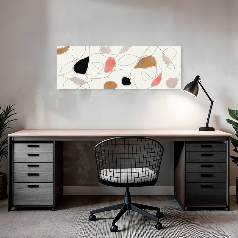 Art abstrait contemporain organique abstrait organique formes abstraites, H 12 po x l 36 po