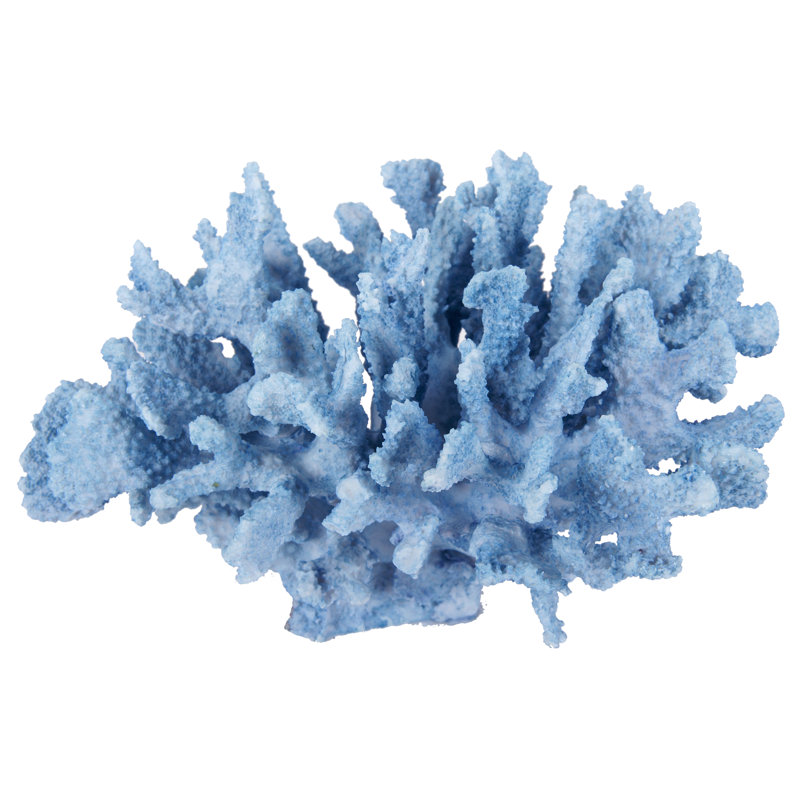 6.5" Blue Faux Coral Polyresin Coastal Figurine