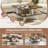 2-Tier Square Coffee Table w/ Storage Farmhouse Modern Accent Table Center Table