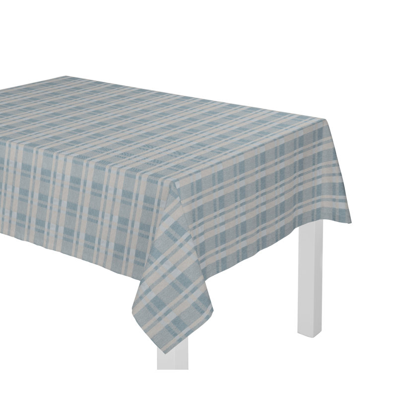 Devore Tablecloth, Light blue/Grey, 130cm W x 220cm L