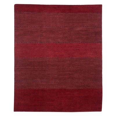 Tapeats Wool Striped Area Rug in Red/Black