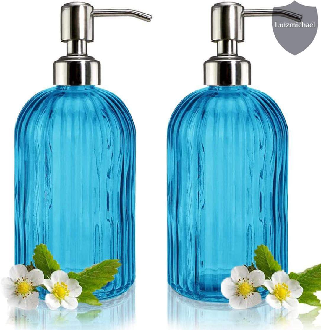 Frifoho Round Glass Soap Dispenser, Heavy Glass, Rustproof Pump - Ideal  Hand Soap Dispenser, Bathroom Soap Dispenser, Kitchen Dish Soap Dispenser,  Hand Sanitizer Dispenser