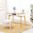 Wooden Patio Table and Dining Bench Set with Wagon Wheel Design