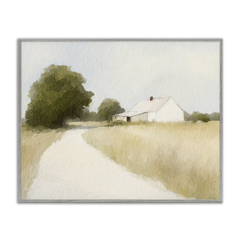 Giclée blanche encadrée, conçue par Leah Straatsma, Estampe numérique Farmhouse, H 24 po x l 30 po
