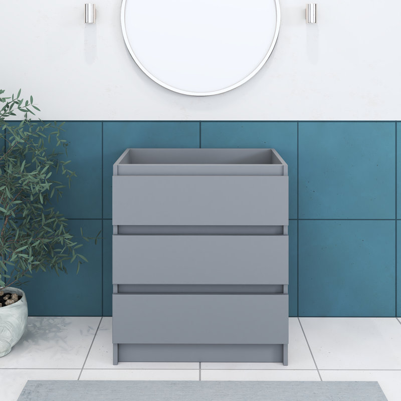 Pepper 29.25'' Single Bathroom Vanity Base Only, Gray