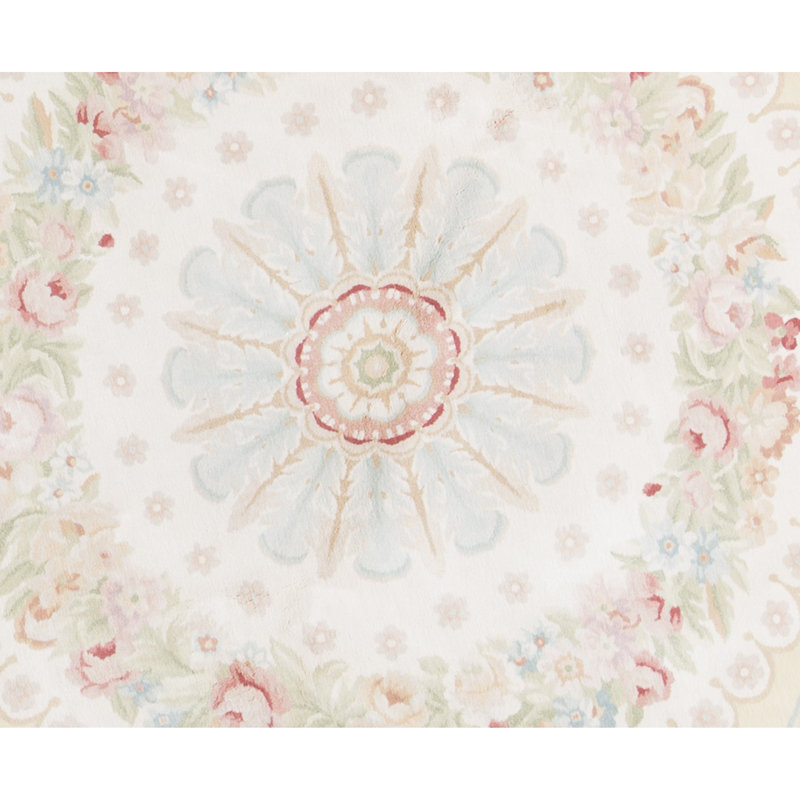 Hand-Knotted High-Quality Yellow and Rose Area Rug