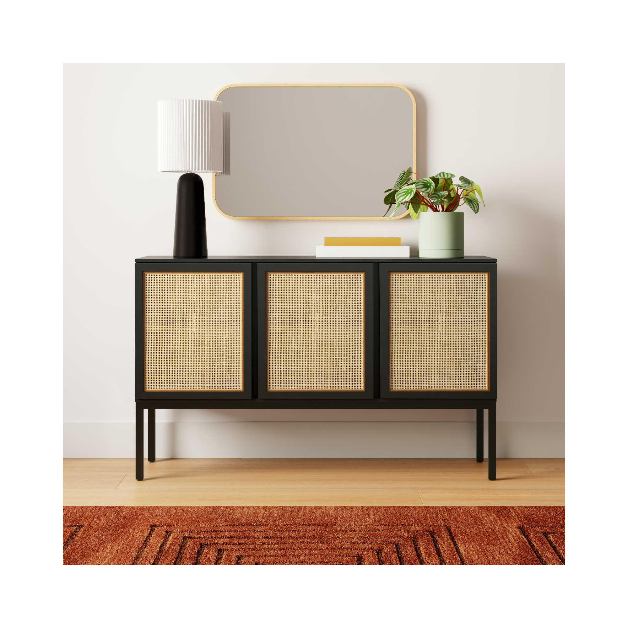 Ehren 54'' Sideboard, Black/Black