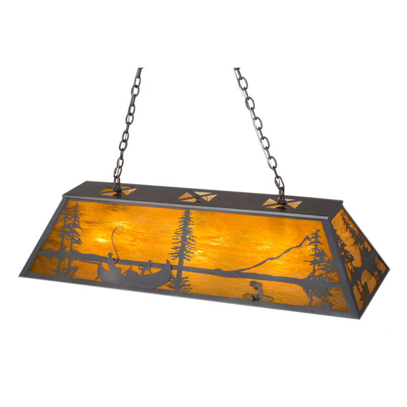 Rustic Amber Glass Fisherman Island Pendant Light