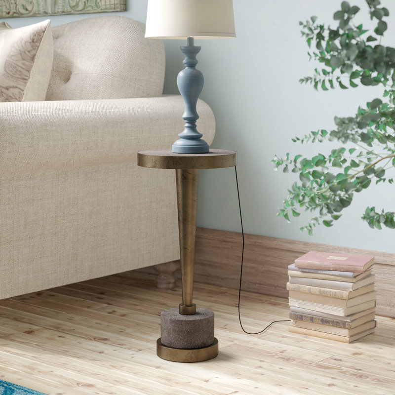 Tanvir End Table, Bronze/Gray