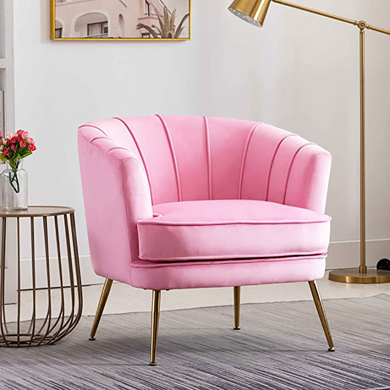 Latulip Velvet Armchair, Mauve Pink Velvet