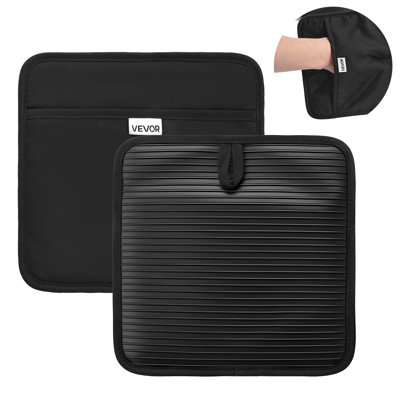 Dessous de plat lavables, résistants à la chaleur jusqu'à 260 °C (500 °F), avec bandes antidérapantes en silicone souple nervurées, 100 % coton, 23 x 22,8 cm (9,06 x 8,98 po), 2 crochets anti-traces, ensemble de 2, pour la cuisine et le barbecue.