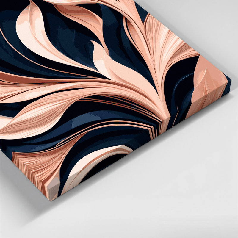 "Abstract Florals 45", art mural sur toile grise, H 8 po x l 8 po