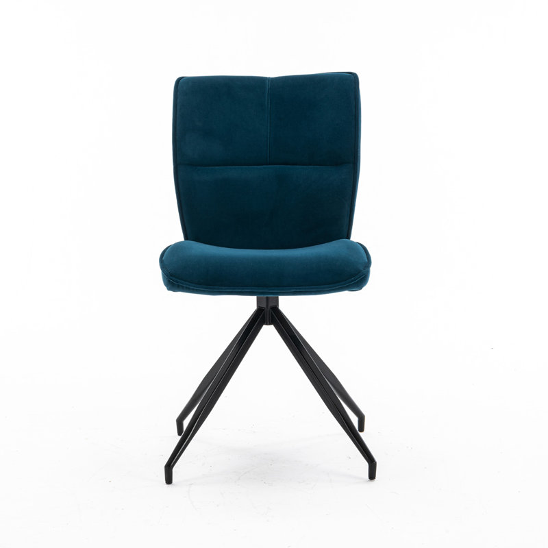 Fairgrove 49cm H Velvet Upholstered Side Chair, Blue, 4