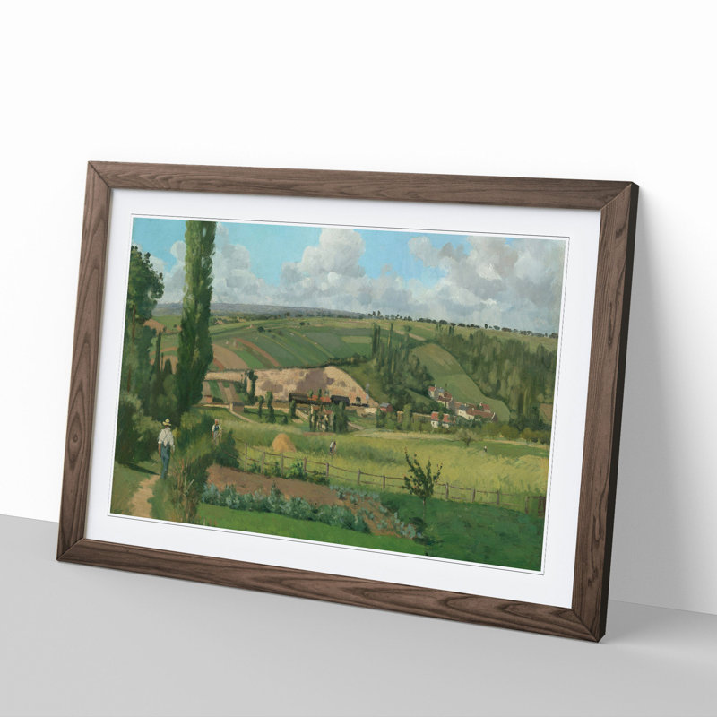 Landscape at Les Patis by Camille Pissarro - Picture Frame Painting, Walnut Framed, 27cm H x 36cm W x 2cm D