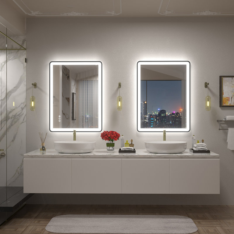 Miroir de salle de bain / meuble-lavabo Aevar, 32 po x 24 po