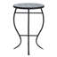 Table d'appoint d'extérieur ronde avec plateau de style mosaïque et pieds courbés en fer