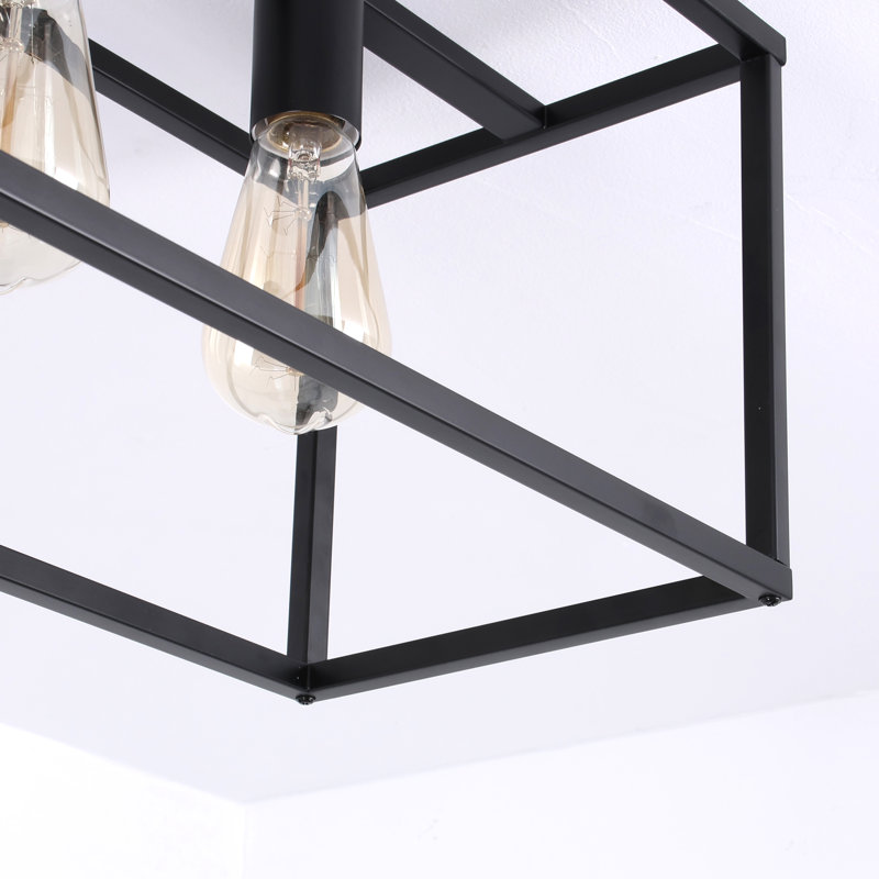 6 - Light 97cm Farmhouse Metal Dimmable Flush Mount