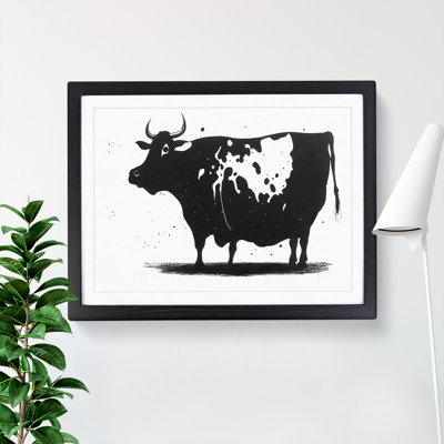 Monochrome Cow Art Vol.4 Abstract - Framed Print