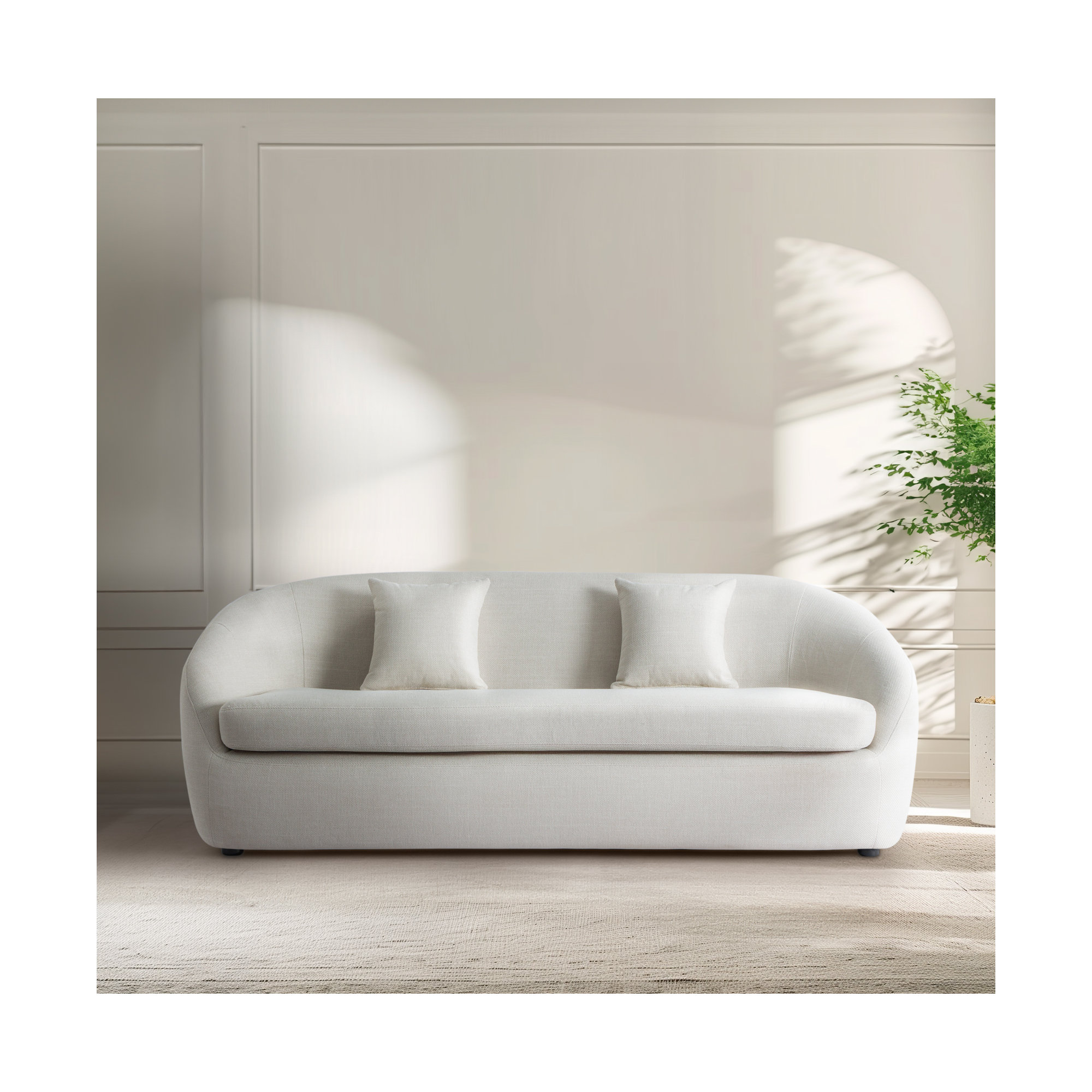 Stargazer 81'' Upholstered Sofa, Luxe Cream Basketweave