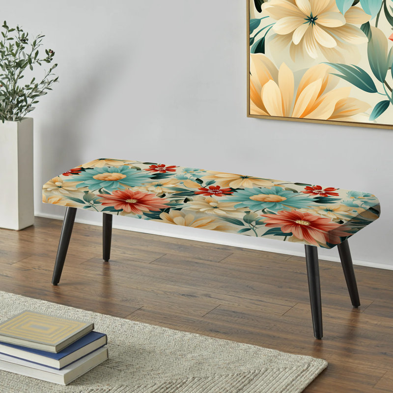 Banc de jardin corail et bleu Timeless Garden Flourish - Botanical
