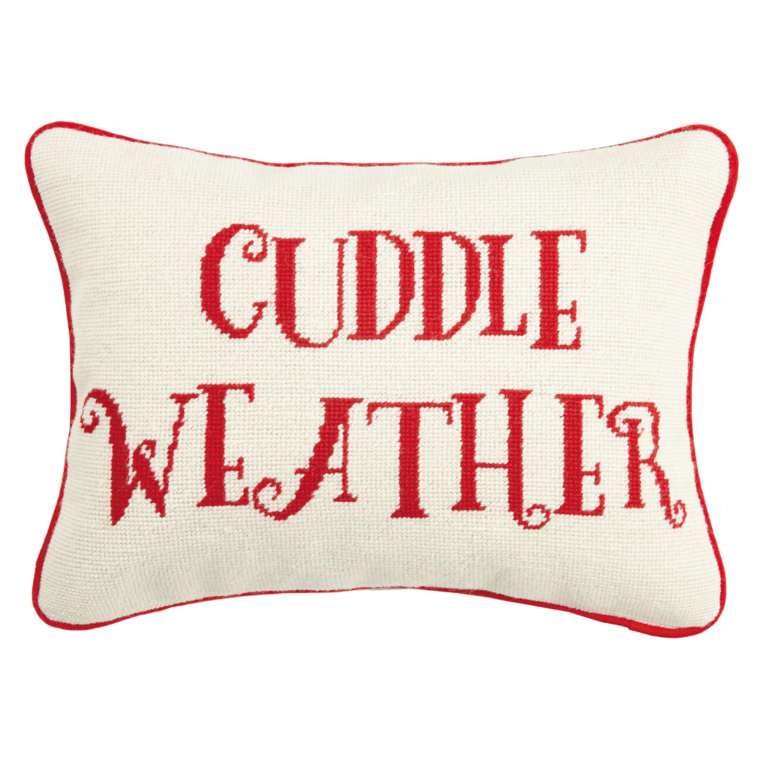  Cuddle Weather Needlepoint Throw Pillow Mistletoe and Co.