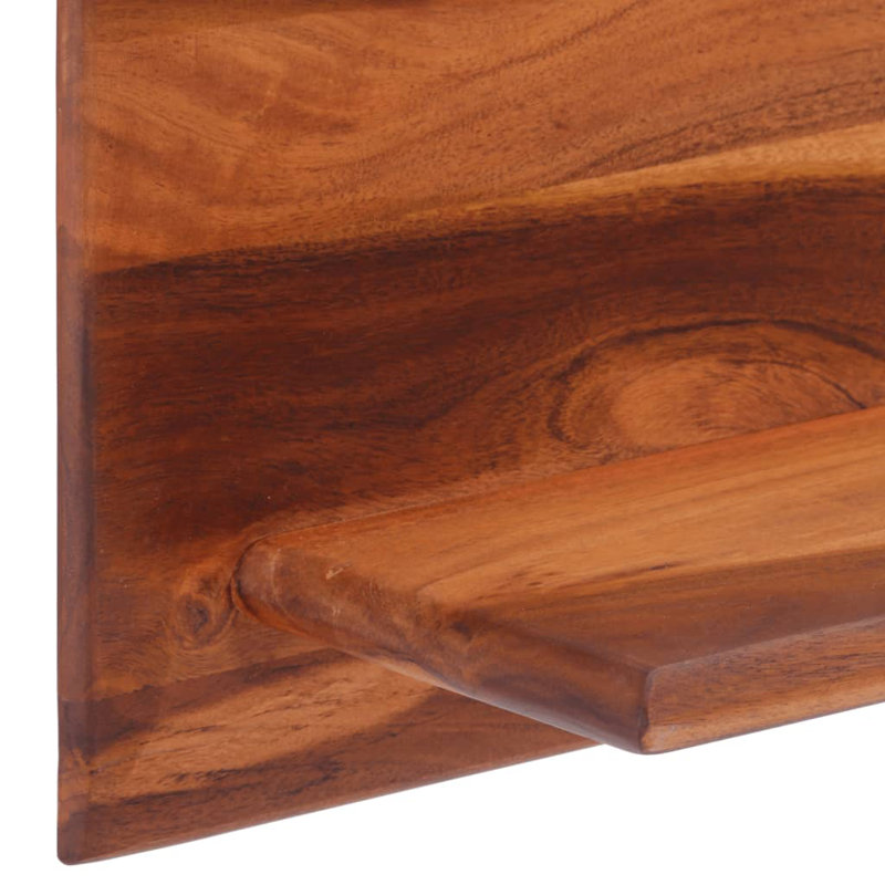 Scullin 2 Piece Acacia Solid Wood Floating Shelf