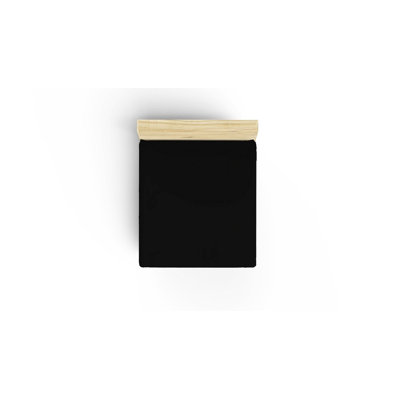 Premium Ranforce Single Small Fitted Sheet, 100% Cotton, Black | 35.4 x 74.8 + 11.8 inches | 155 Thread Count, Soft & Durable | Machine Washable, Perfect for Cozy Bedrooms & Guest Rooms