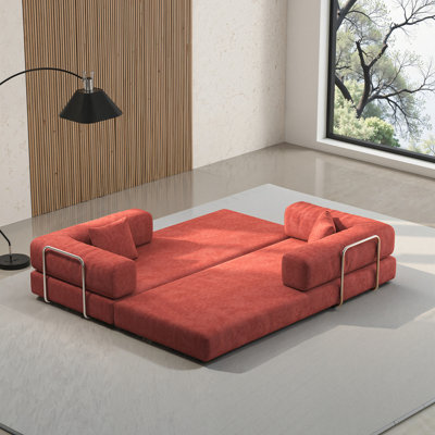 78.8Inch  Modular Sectional Sofa, Convertible Pudding Block Sofa, Floor Standing Sofa Bed Arm Comfort Sofa Bed
