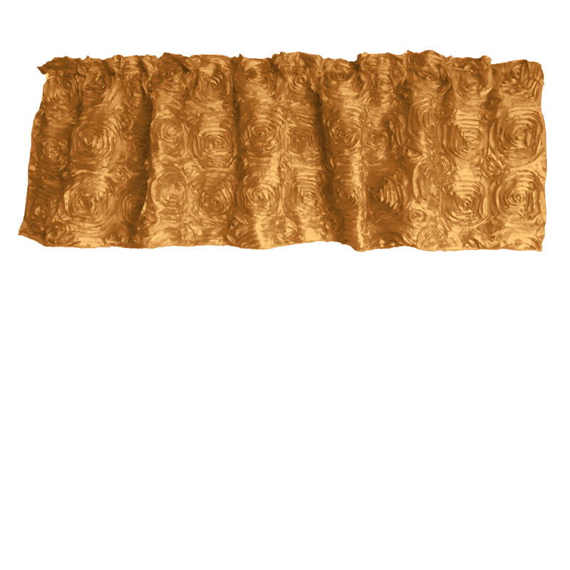 Floral Tailored Window Valance, 54" W x 28" L, Gold