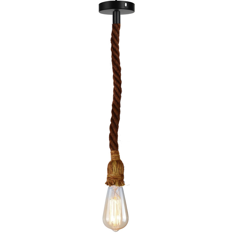 1 - Light Single Pendant, Brown