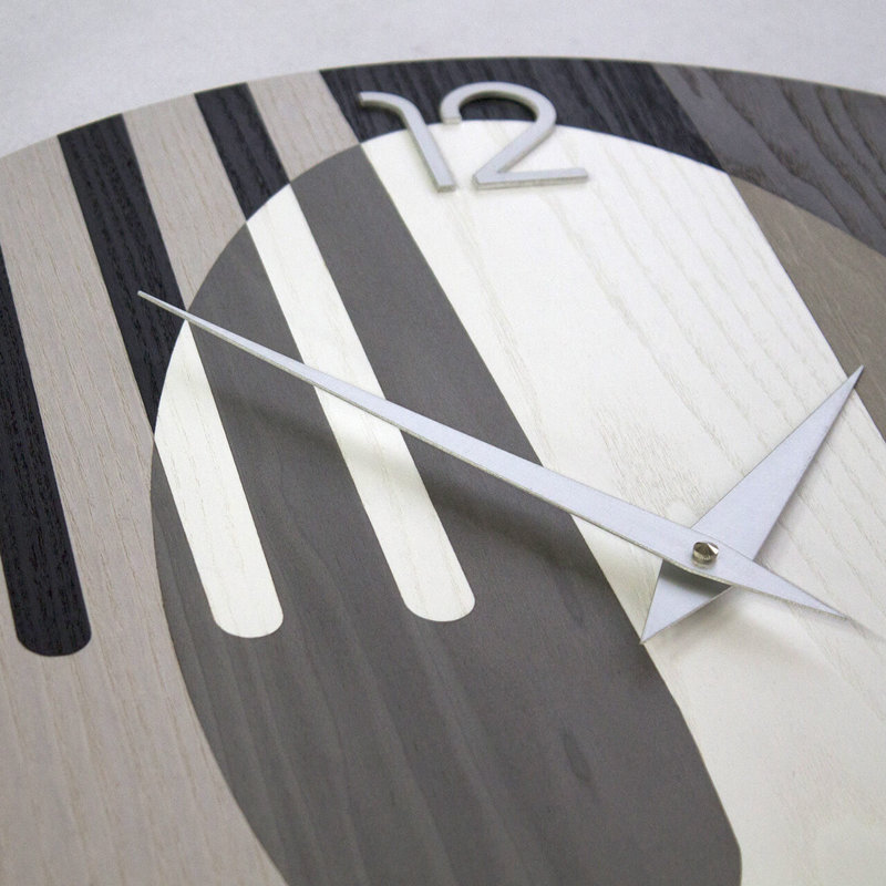 Dolcevita Wall Clock, 40cm H x 40cm W x 3cm D, Dark Grey/Black/White
