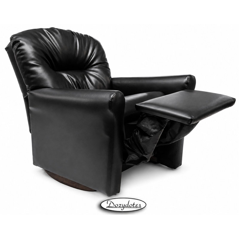 Kids Black Leather Like Rocker Recliner Chair, Black Leather Like
