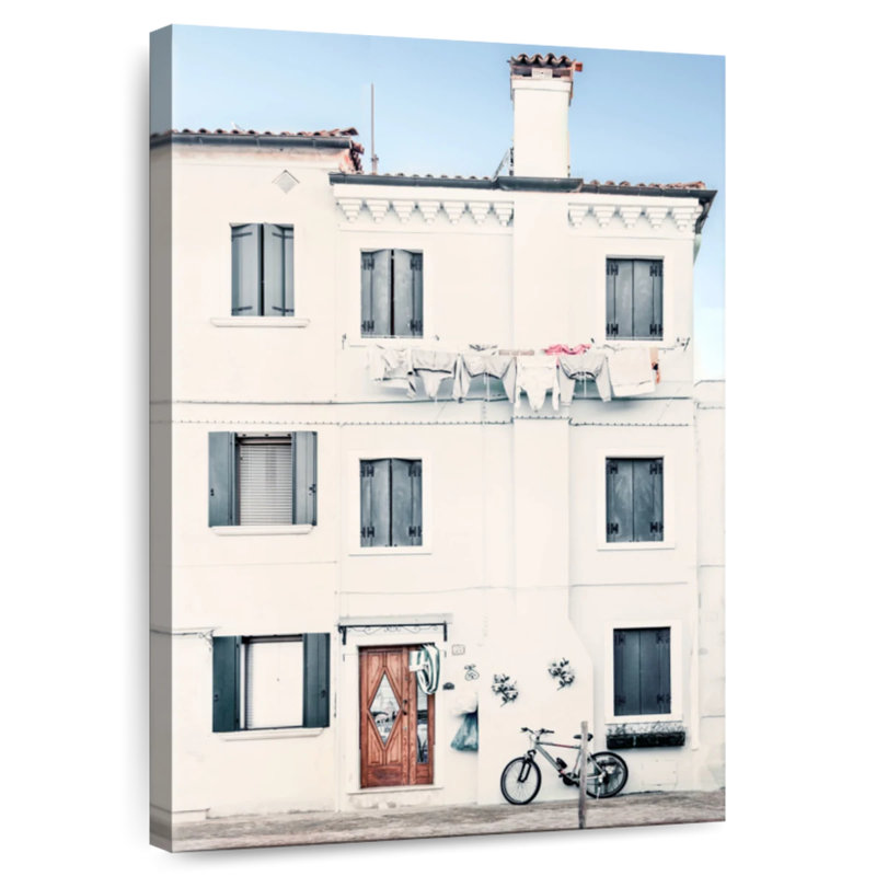 Village méditerranéen tranquille, H 48 po x l 32 po