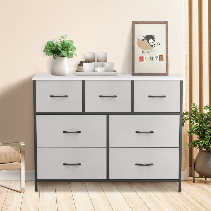 Commode en fer 7 tiroirs Niamani, Gris