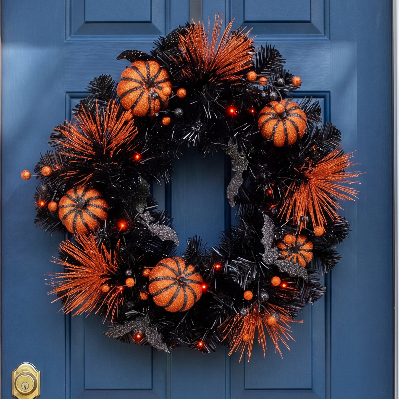 20" LED Battery Operated Timer Halloween Wreath